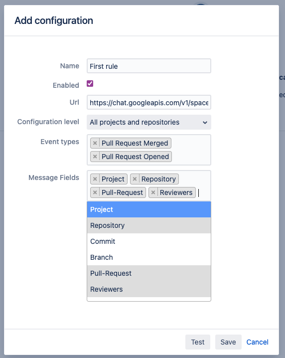 Add configuration form