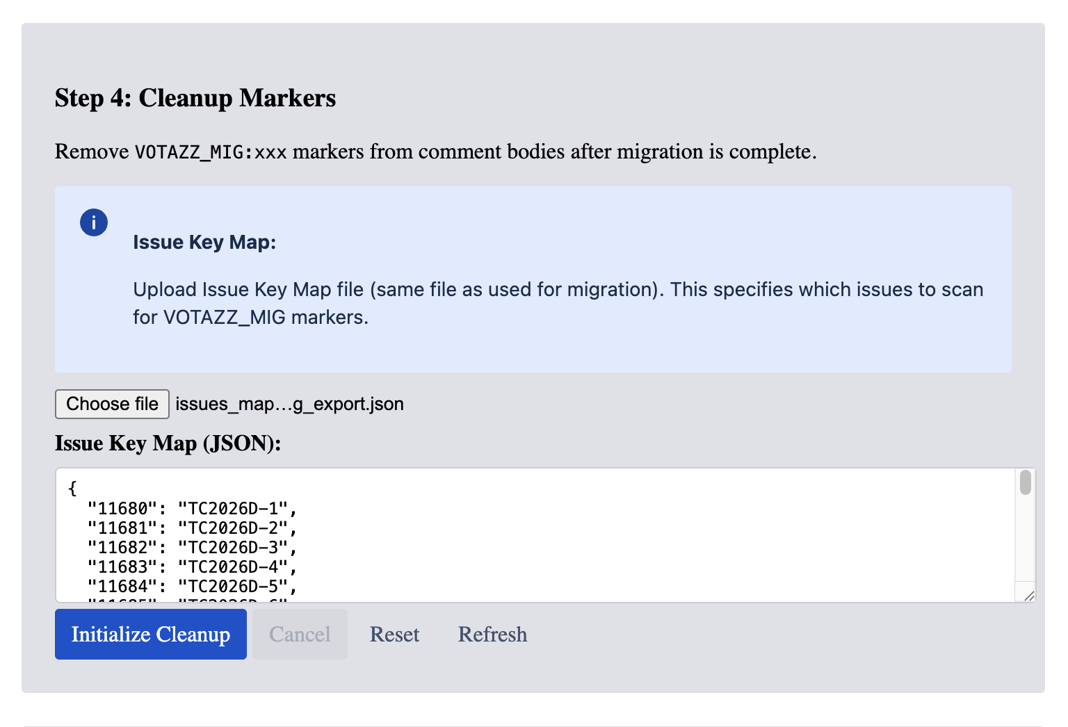 Cleanup Markers Setup