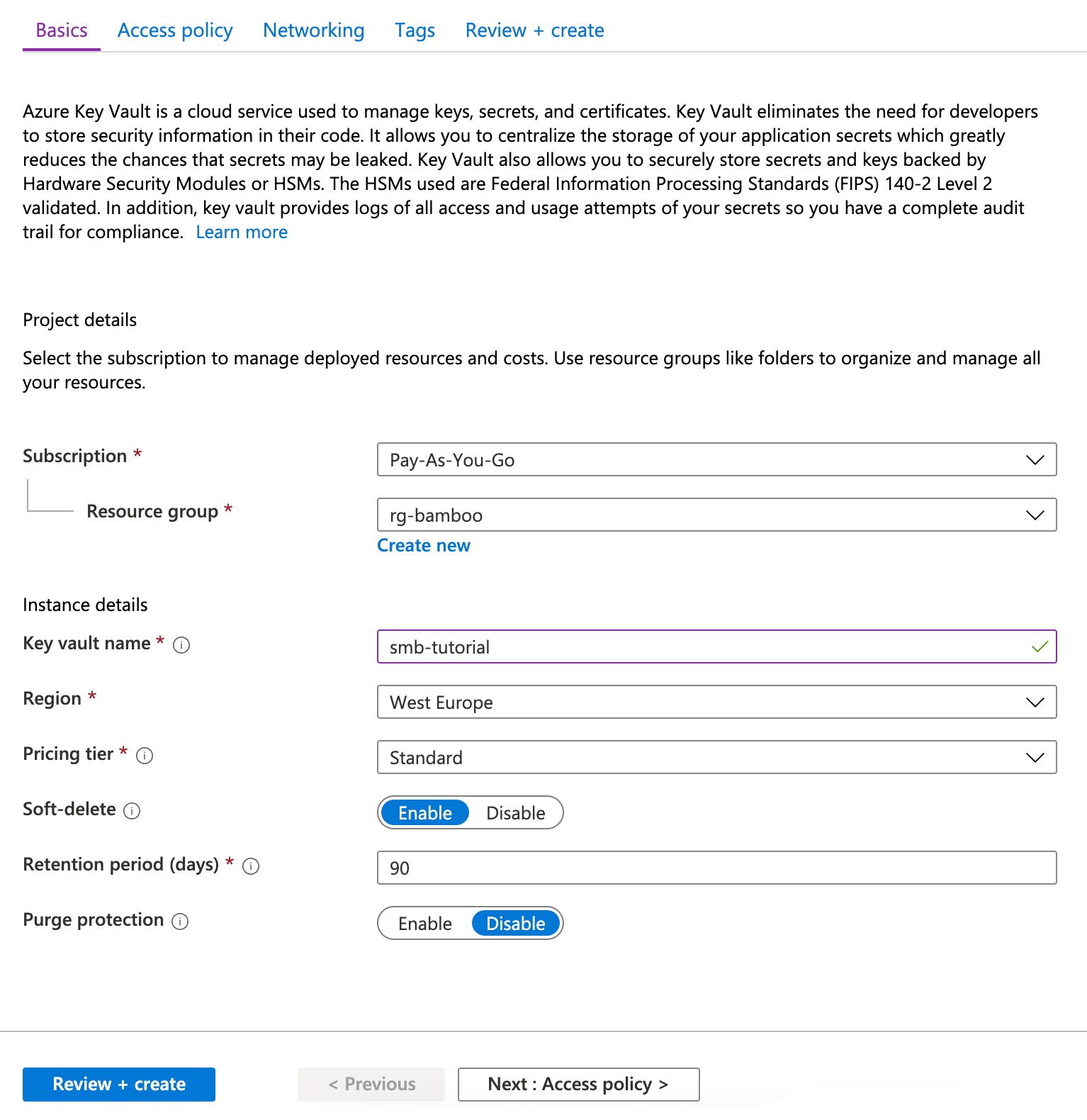 azure-create-keyvault-details
